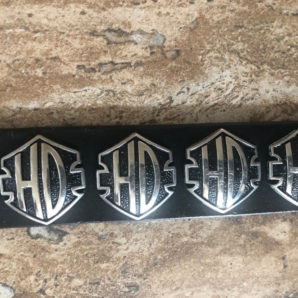Vintage Harley Davidson leather belt black size 32/34